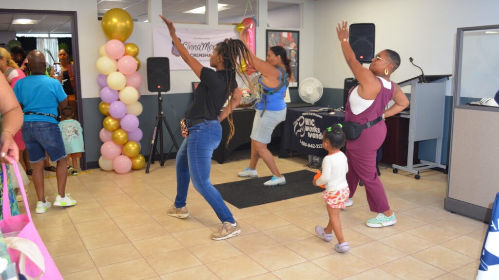 CinnaMoms dance during one year anniversary event. Photo by Heluna Health.